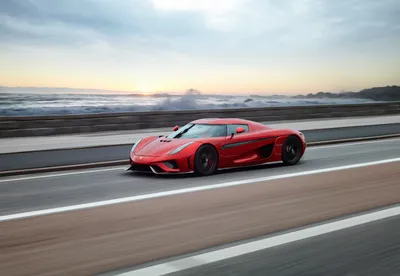 Red Koenigsegg Regera Cars Wallpaper 4K 3000x2071 A, Red, Koenigsegg, Regera, Supercar, Speeding, Along, Coastal, Road, Captured, High-definition, Desktop, Gray, White, Landscape, QHD
