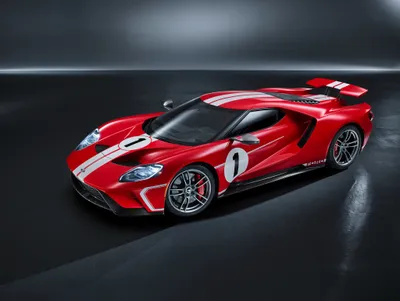 Calm Vibrant Wallpaper Cars Wallpaper 4K 4096x3082 A, Vibrant, Red, Ford, Gt, Supercar, With, Racing, Stripes, Number, Showcased, Sleek, Gray, Landscape, 4k