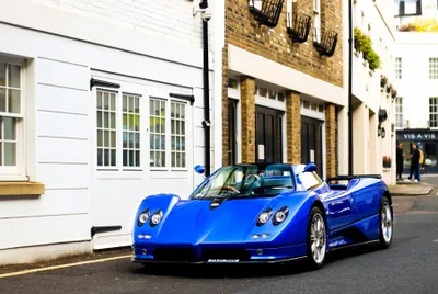 Vivid Blue Pagani Cars Wallpaper 4K 3600x2412 A, Vivid, Blue, Pagani, Zonda, Supercar, Parked, On, Street, Showcased, High-definition, Desktop, White, Landscape, QHD