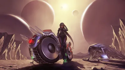 Vibrant Anime Inspired Cars Wallpaper 4K 1920x1080 A, Vibrant, Anime-inspired, Desktop, Wallpaper, Featuring, Woman, Beside, Futuristic, Motorcycle, Set, Against, Brown, White, Ultrawide, Full HD