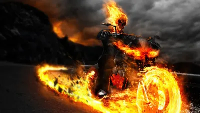 Sleek Comic Wallpaper Cars Wallpaper 4K 3840x2160 Comic, Ghost, Rider, On, A, Flaming, Motorcycle, Skull, Ablaze, Wheels, Fire:, Against, Red, Purple, Brown, Ultrawide, 4k