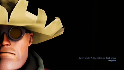 Golden Close Wallpaper Black/Dark Wallpaper 4K 1920x1080 Close-up, Of, The, Engineer, From, Team, Fortress, 2, Dark, Gaming, Desktop, Left-profile, Gray, Ultrawide, Full HD