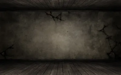 Bold Dark Wallpaper Black/Dark Wallpaper 4K 1680x1050 Dark, Empty, Room, With, Cracked, Stained, Plaster, Walls, Worn, Wooden, Floor, Moody, Gray, Ultrawide