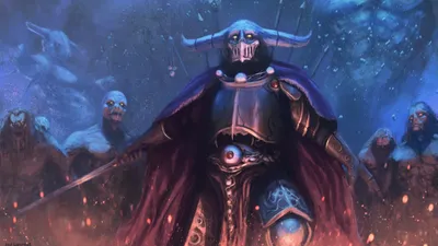 Bold Dark Wallpaper Black/Dark Wallpaper 4K 2800x1575 Dark, Warrior, In, Horned, Helmet, And, Eye-emblazoned, Armor, Leads, Shadowy, Undead, Quad, Brown, Ultrawide, QHD