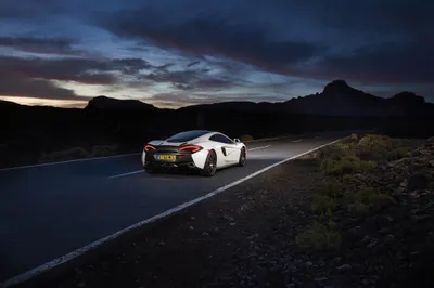 Golden White Wallpaper Cars Wallpaper 4K 4096x2731 White, Mclaren, 570gt, Supercar, Parked, On, A, Dark, Winding, Road, Dusk, Captured, Gray, Brown, Landscape, 4k
