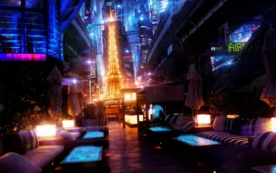 Cyberpunk Sci Cityscape Blending Futuristic World Wallpaper 4K 2560x1600 A, Cyberpunk, Sci‑fi, Cityscape, Blending, Futuristic, Paris, Elements, Vibrant, Neon, Lights, Creating, White, Purple, Ultrawide, QHD