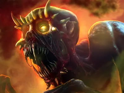 Dreamy Dark Wallpaper Black/Dark Wallpaper 4K 1920x1440 Dark, Hd, Pc, Desktop, Wallpaper, Snarling, Horned, Demon, Glowing, Yellow, Eye, Razor, Brown, Landscape, Full HD