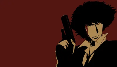 Spike Spiegel Cowboy Bebop Anime Abstract Wallpaper 4K 2745x1572 Spike, Spiegel, From, Cowboy, Bebop, In, Anime, Silhouette, Holding, Gun, Against, Deep, Gray, Ultrawide, QHD