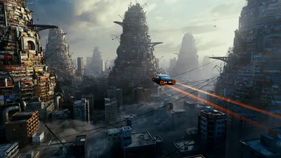Futuristic Sci Cityscape World Wallpaper 4K 1920x1080 A, Futuristic, Sci‑fi, Cityscape, Featuring, Towering, Structures, And, Flying, Vehicles, Captures, Vibrant, Gray, White, Ultrawide, Full HD