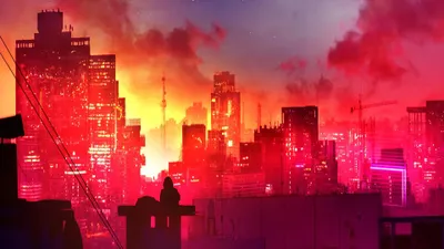 Vibrant Vibrant Wallpaper World Wallpaper 4K 3840x2160 A, Vibrant, 4k, Ultra, Hd, Sci‑fi, Cityscape, With, Glowing, Skyscrapers, Futuristic, Buildings, Red, Gray, Ultrawide