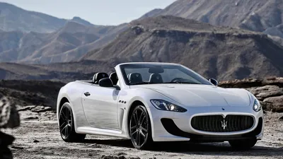 Dreamy White Wallpaper Nature Wallpaper 4K 1920x1080 White, Maserati, Granturismo, Convertible, Grand, Tourer, Parked, On, Rocky, Terrain, Mountainous, Backdrop, Ultrawide, Full HD