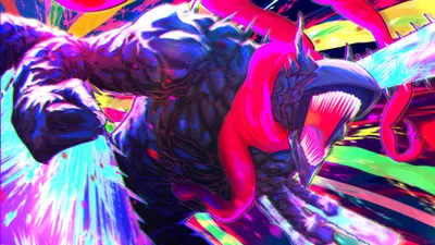 Vibrant Chainsaw Man Abstract Wallpaper 4K 4093x2302 Vibrant, 4k, Ultra, Hd, Chainsaw, Man, Pc, Desktop, Showcasing, Dynamic, Muscular, Character, White, Pink, Yellow, Ultrawide