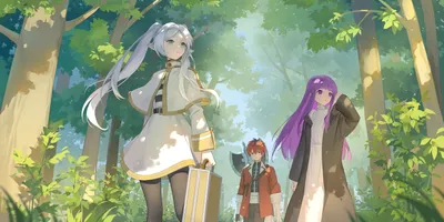 Bold Three Wallpaper Nature Wallpaper 4K 3544x1772 Hd, Pc, Desktop, Wallpaper, Featuring, Three, Characters, From, Anime, Frieren:, Beyond, Journey, White, Gray, Ultrawide, QHD