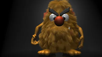 Artistic Cartoon Monster Cars Wallpaper 4K 1920x1080 3d, Artistic, Cartoon, Monster, With, Shaggy, Brown, Fur, Large, Eyes, Red, Nose, Ultrawide, Full HD