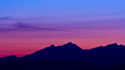 Silhouetted Mountain Skyline Dark Nature Wallpaper 4K 1920x1080 Hd, Desktop, Wallpaper, Silhouetted, Mountain, Skyline, In, Dark, Shadow, Against, Colorful, Sunrise, Gray, Pink, Ultrawide, Full HD