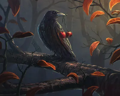 Misty Crow Wallpaper Wallpaper 4K, Nature category