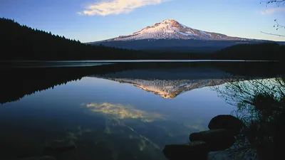 Sleek Serene Wallpaper Nature Wallpaper 4K 1920x1080 A, Serene, Mountain, Landscape, Reflected, In, Calm, Lake, Showcasing, Beauty, Nature, Under, White, Pink, Ultrawide, Full HD