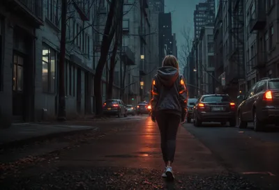 Golden Women Wallpaper World Wallpaper 4K 2048x1400 Women, Walking, Alone, Threw, The, Streets, Purple, Orange, Brown, Landscape, Full HD