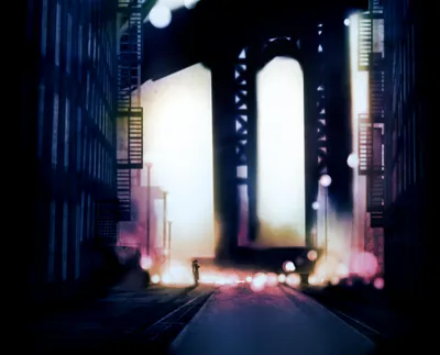 Misty Anime Wallpaper World Wallpaper 4K 2143x1731 Anime, Original, Hd, Pc, Wallpaper, Moody, City, Street, Beneath, Bridge, Glowing, Lights, White, Square, Full HD