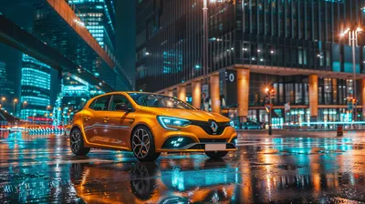 Sleek Vibrant Wallpaper World Wallpaper 4K 2912x1632 Hd, Desktop, Wallpaper, Featuring, A, Vibrant, Orange, Renault, Megane, Parked, Wet, City, Black, Brown, Ultrawide, QHD