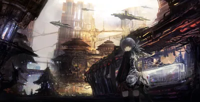 Vibrant Original Wallpaper World Wallpaper 4K 2000x1025 Hd, Pc, Desktop, Wallpaper/background:, Original, Anime, Cityscape, With, Futuristic, Ships, Gliding, Between, White, Ultrawide, Full HD