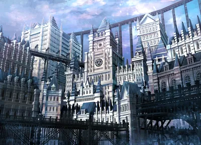 Radiant Fantasy Wallpaper World Wallpaper 4K 1366x982 Hd, Pc, Desktop, Wallpaper, Of, A, Fantasy, City, Gothic, Towers, Arched, Sky, White, Landscape