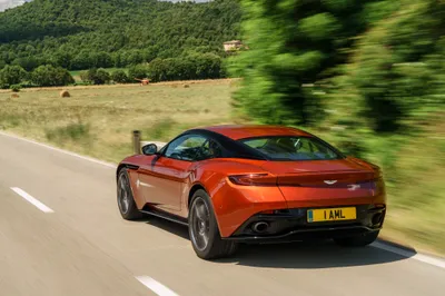 Radiant Orange Wallpaper Abstract Wallpaper 4K 4096x2732 An, Orange, Aston, Martin, Db11, Grand, Tourer, Is, Seen, Speeding, Along, Scenic, Gray, Landscape, 4k