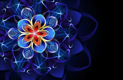 Radiant Vibrant Wallpaper Black/Dark Wallpaper 4K 3840x2509 A, Vibrant, Artistic, Flower, Design, With, Intricate, Blue, Red, Patterns, Set, Against, Brown, Ultrawide, 4k
