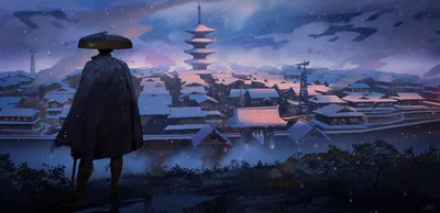 Serene Anime Wallpaper Nature Wallpaper 4K 2462x1199 Hd, Anime, Wallpaper, Featuring, A, Scene, From, Blue, Eye, Samurai, Cloaked, Figure, Gray, Brown, Ultrawide, Full HD