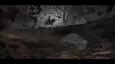 Serene Mysterious Wallpaper Nature Wallpaper 4K 1920x1080 A, Mysterious, Knight, Rides, On, Horseback, Through, Foggy, Dark, Forest, Crossing, Ancient, Gray, Ultrawide, Full HD