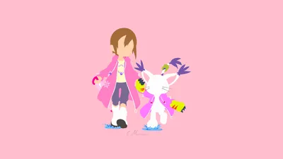 Minimalist Vector Hikari Yagami Tailmon Minimal Wallpaper 4K 1920x1080 Minimalist, Vector, Hd, Desktop, Wallpaper, Featuring, Hikari, Yagami, Tailmon, Digimon, Clean, Anime-inspired, White, Ultrawide, Full HD