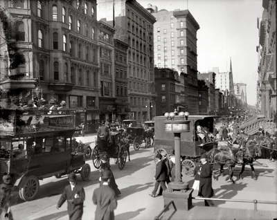 Sleek Black Wallpaper Animals Wallpaper 4K 1800x1432 Black-and-white, 19th-century, New, York, Metropolis, Street, Scene, With, Horse-drawn, Carriages, Pedestrians, Captured, White, Square
