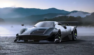 Calm Sleek Wallpaper Nature Wallpaper 4K 2000x1184 A, Sleek, Black, Pagani, Huayra, Supercar, Parked, On, Misty, Landscape, Mountains, Captured, White, Ultrawide, Full HD