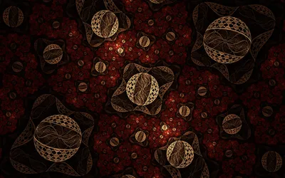 Sleek Abstract Wallpaper Abstract Wallpaper 4K 1920x1200 Abstract, Fractal, Design, Featuring, Intricate, Spherical, Patterns, In, Dark, Red, Brown, Tones, Ultrawide, Full HD