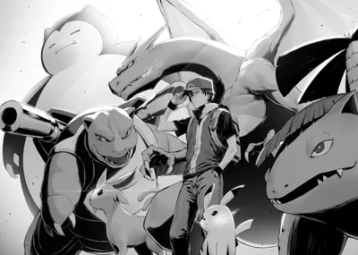 Sleek Black Wallpaper Black/Dark Wallpaper 4K 2505x1786 Black-and-white, Anime-style, Hd, Pc, Desktop, Wallpaper, Featuring, A, Pok, Mon, Trainer, Surrounded, White, Gray, Landscape, Full HD