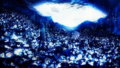 Breathtaking Fantasy Figure Standing Among Nature Wallpaper 4K 2560x1440 A, Breathtaking, Fantasy, Scene, Featuring, Figure, Standing, Among, Glowing, Blue, Flowers, Set, White, Ultrawide, QHD
