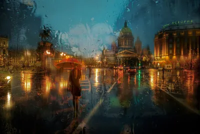 Figure Holding Bright Umbrella Walks World Wallpaper 4K 2048x1368 A, Figure, Holding, Bright, Umbrella, Walks, Along, Rain-soaked, Road, Saint, Petersburg, Showcasing, Brown, Gray, Landscape, Full HD