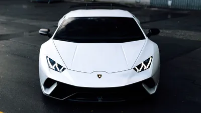 Sleek Front Wallpaper Cars Wallpaper 4K 3840x2160 Front, View, Of, A, White, Lamborghini, Sports, Car, Asphalt, High-resolution, Ultra, Desktop, Ultrawide, 4k