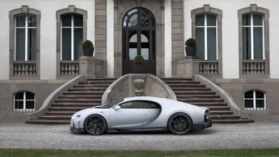Silver Chiron Super Sport Supercar Cars Wallpaper 4K 3840x2160 Silver, Bugatti, Chiron, Super, Sport, Supercar, Parked, Before, Grand, Neoclassical, Mansion, Ultra, Gray, White, Ultrawide, 4k