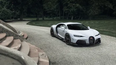 Dark Silver Wallpaper Cars Wallpaper 4K 3840x2160 Silver, Bugatti, Chiron, Super, Sport, Supercar, Parked, On, Gravel, Drive, Trees, Ultra, Gray, Ultrawide, 4k