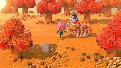 Animal Crossing New Nature Wallpaper 4K 1920x1080 Animal, Crossing, New, Horizons, Hd, Pc, Desktop, Wallpaper, Pink-haired, Player, Gorilla, Orange, Purple, Ultrawide, Full HD