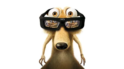 Calm Scrat Wallpaper Abstract Wallpaper 4K 1920x1080 Hd, Wallpaper, Featuring, Scrat, From, The, Movie, *ice, Age:, Wearing, Large, Glasses, White, Ultrawide, Full HD