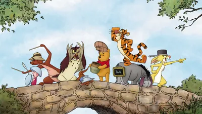 Winnie Pooh Movie Friends Abstract Wallpaper 4K 6500x3657 4k, Ultra, Hd, Winnie, The, Pooh, Movie, Wallpaper, Showing, Friends, Crossing, Stone, White, Ultrawide