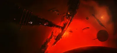 Vivid Vibrant Wallpaper Space Wallpaper 4K 2200x1000 A, Vibrant, Sci‑fi, Scene, Featuring, Spaceship, Near, Glowing, Red, Sun, Inspired, Video, Ultrawide, Full HD