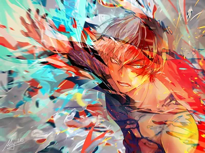 Serene Shoto Wallpaper Abstract Wallpaper 4K 1920x1439 Hd, Desktop, Wallpaper, Of, Shoto, Todoroki, From, Anime, Hero, Academia, Featuring, His, Gray, Landscape, Full HD