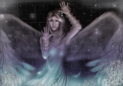 Moody Fantasy Wallpaper Space Wallpaper 4K 4112x2897 Fantasy-themed, 4k, Ultra, Hd, Pc, Desktop, Wallpaper, Depicting, Glowing, Angel, Outstretched, Wings, Gray, Landscape