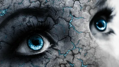 Close Fantasy Face Blue Fantasy Wallpaper 4K 1920x1080 Hd, Wallpaper, Featuring, A, Close-up, Of, Fantasy, Face, Striking, Blue, Eyes, Against, Gray, Ultrawide, Full HD