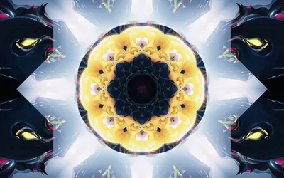 Dreamy Dark Wallpaper Black/Dark Wallpaper 4K 3456x2160 Dark, Yellow, Mandala, Abstract, Artistic, Hd, Desktop, Wallpaper, White, Ultrawide, QHD
