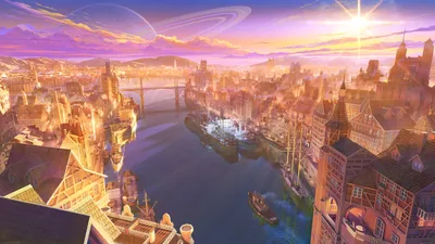 Epic Sunset Wallpaper World Wallpaper 4K 2568x1445 Sunset, Anime, City, Hd, Desktop, Brown, Orange, Ultrawide, QHD