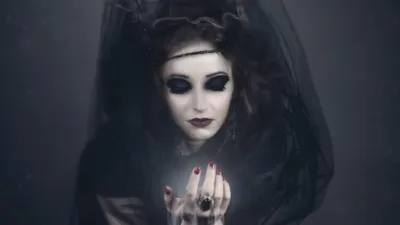 Moody Dark Wallpaper Black/Dark Wallpaper 4K 1920x1080 Hd, Pc, Desktop, Wallpaper, Dark, Fantasy, Vampire, Witch, Black, Veil, Pale, Face, Gray, White, Ultrawide, Full HD